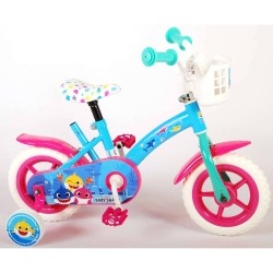 Ocean Kinderfiets - Unisex - 10 inch - Roze Blauw - Doortrapper - Incl. mandje
