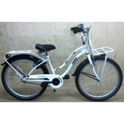 Bike Fun Crazy Cruiser 24 inch meisjesfiets Wit Zwart