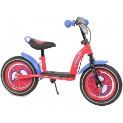 Cars Spiderman 12 inch metalen loopfiets met luchtbanden Blauw/Rood