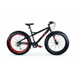 MBM Fat X 26 inch Fatbike Machine H44cm Matzwart/Rood