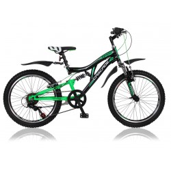 Marlin Cascade 20 inch mountainbike Black Green Shimano 6SP met 2 handremmen