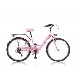 Wings Amazone 22 inch meisjesfiets Fuchsia Shimano 6 derailleur